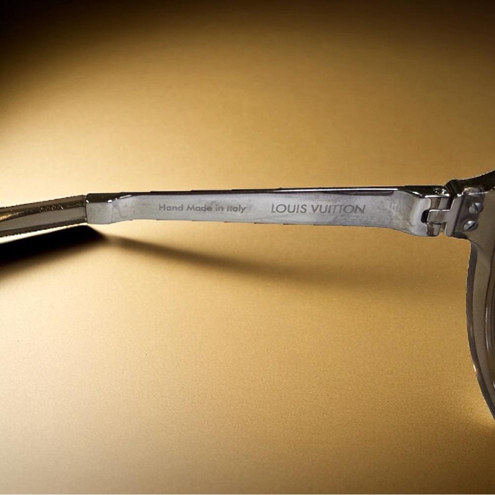 Louis Vuitton Gray Glitter/Smoke Gradient Silver Petit Soupcon Round Sunglasses - Picture 4 of 6